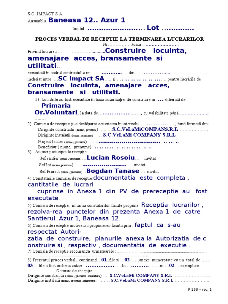 PV Receptie La MODEL | PDF