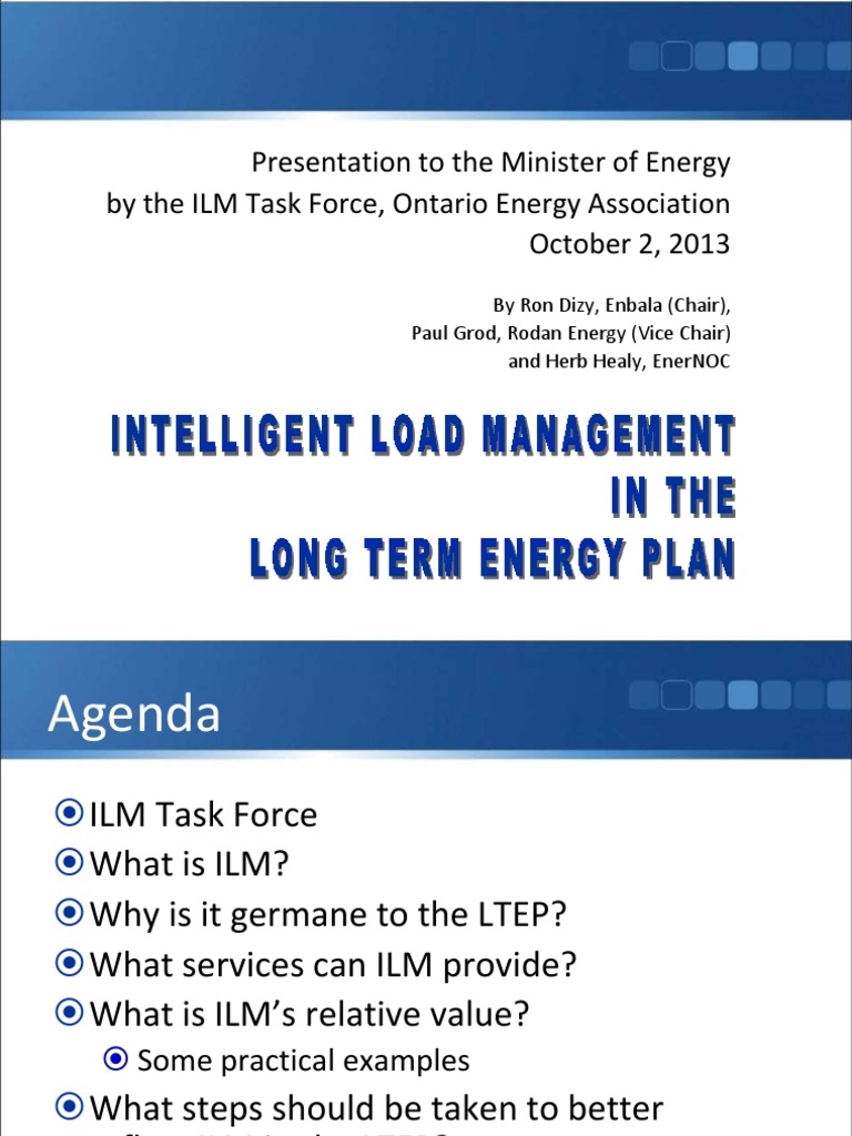 Intelligent Load Management in The Long Term Energy Plan | PDF | Wind ...