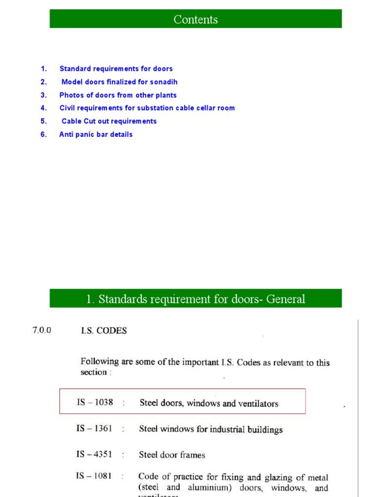 Electrical Room Doors and Other Civil Requirements | PDF | Door ...