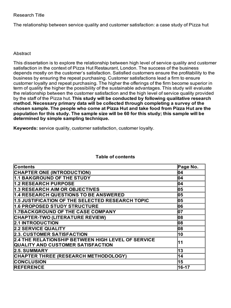 The Relationship Between Service Quality And Customer Satisfaction A 