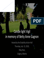 Candle Light Vigil For Betty Anne Gagnon