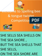 Welcome To Spelling Bee & Tongue Twister Competition