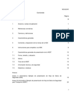 NCH 2245-2003 Hojas de Seguridad