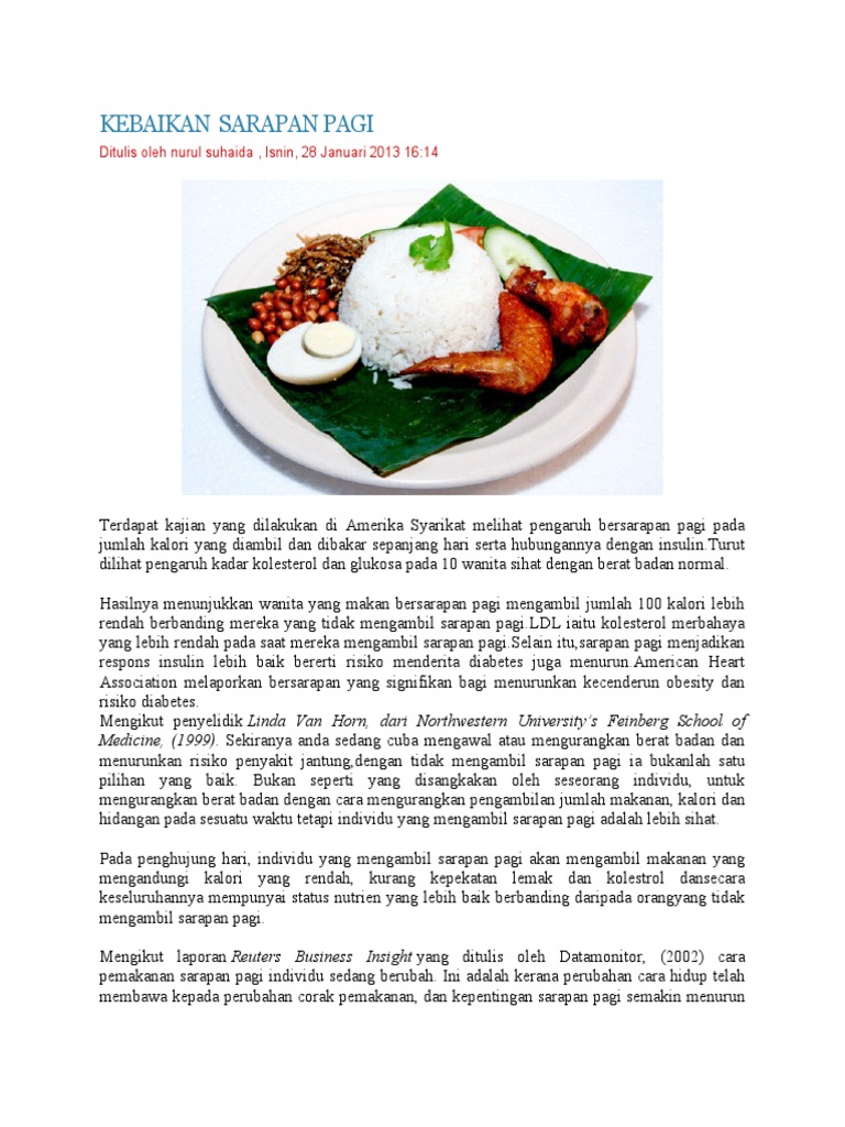 Kebaikan Sarapan Pagi Pdf