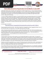 Download Harris Educational Fan Page Archive June 2009 by Harris Educational SN18063921 doc pdf