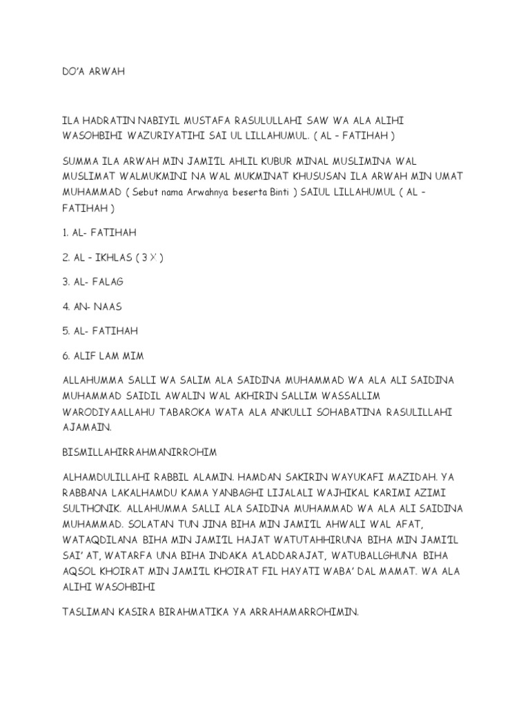 Doa Fatihah - Kata Kata Cinta