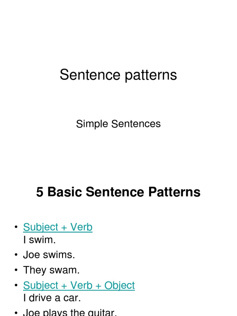 Understanding Basic Sentence Patterns | PDF | Self-Improvement | Wellness