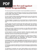 Arguments For and Against Social Responsibility