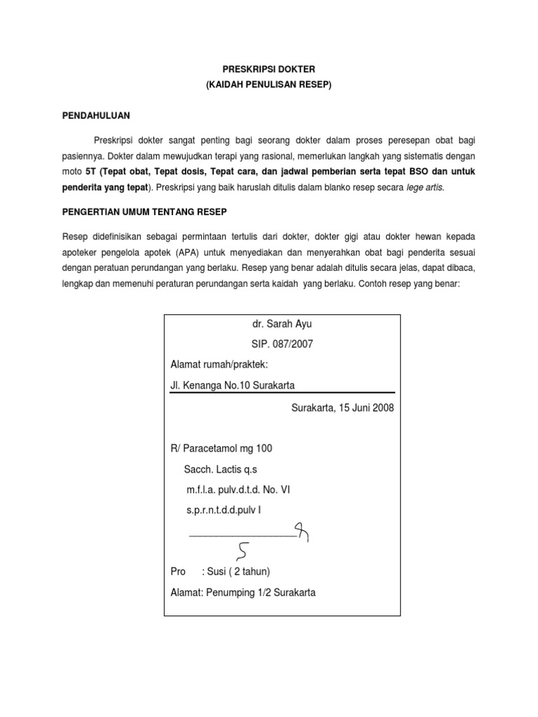 Bahasa Penulisan Resep | PDF