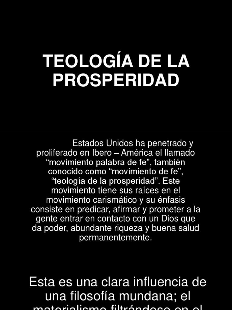 Teología de La Prosperidad | PDF | Jesús | Reinado y reino de dios