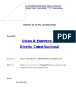 Direito Constitucional Dicas e Macetes Resumos Concursos