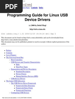 Programming Guide For Linux Usb Device Drivers
