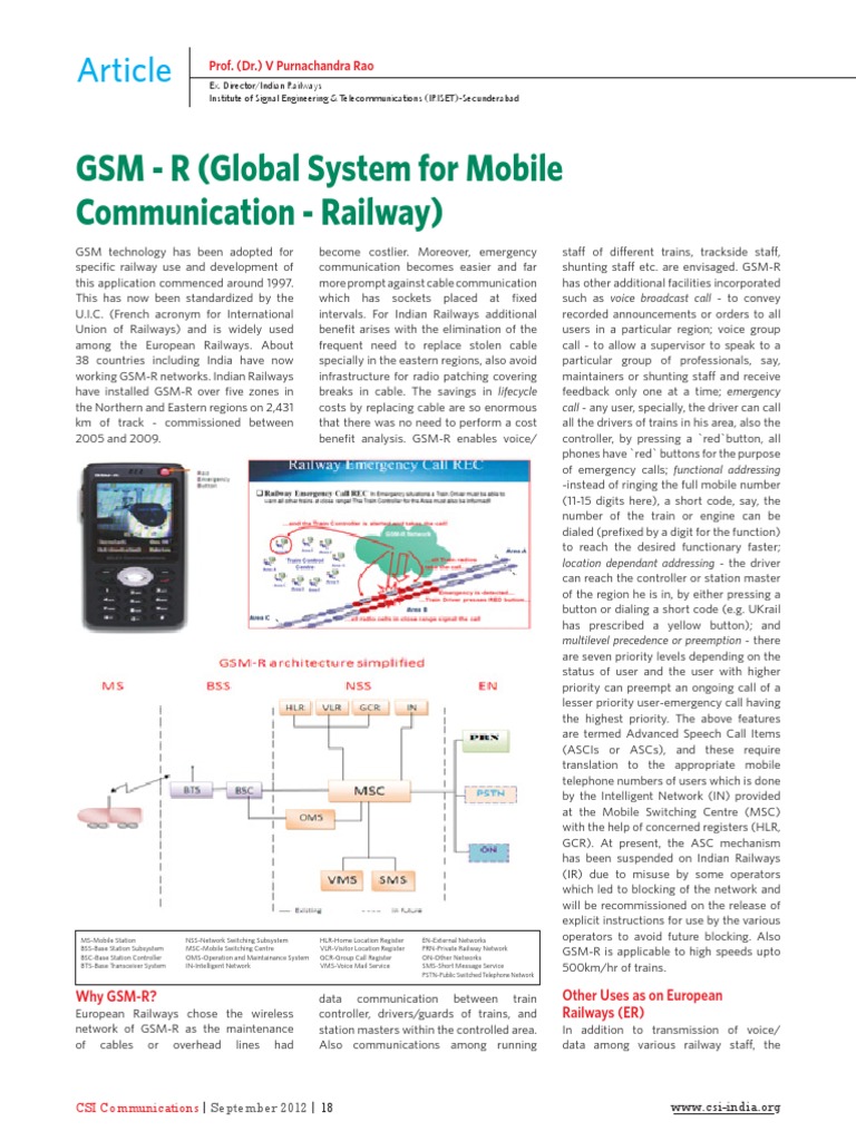 GSM-R Architecture for Railways | PDF | Cellular Network ...