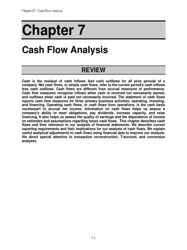 Financial Statement Analysis Tenth Edition Solution For Ch 07 Cash Flow Statement Expense