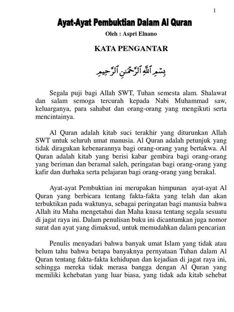Ayat Ayat Pembuktian Dalam Al Quran