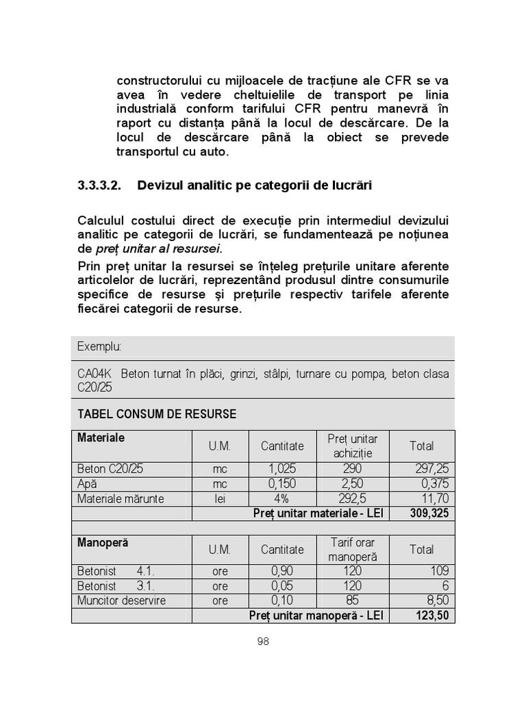 Model Deviz Analitic Pe Categorii de Lucrari PDF | PDF