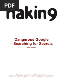 Dangerous Google - Searching For Secrets PDF