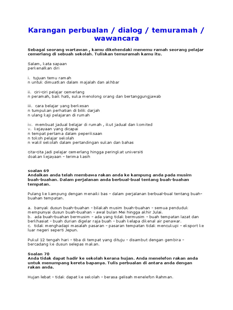 Karangan Perbualan Pdf