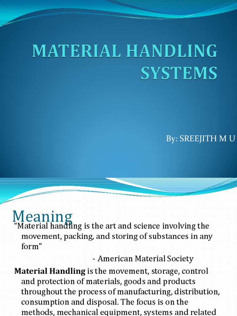Understanding Material Handling Concepts | PDF | Industries | Engineering