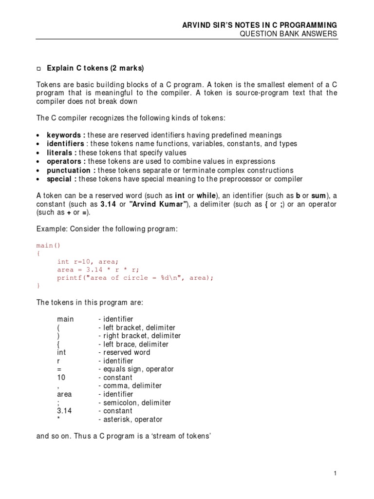 C Programming - Question Bank PDF | PDF | Control Flow | C (Programming ...
