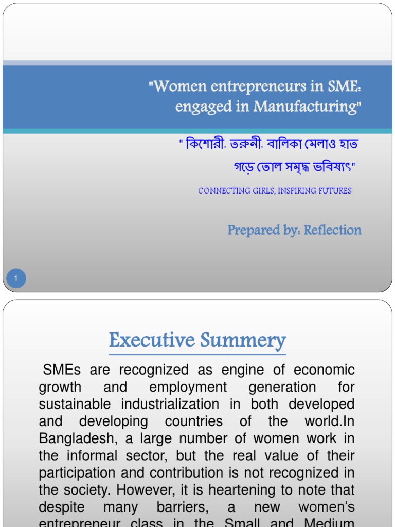 Women Entrepreneurs in SMEs: Insights | PDF | Small And Medium Sized ...