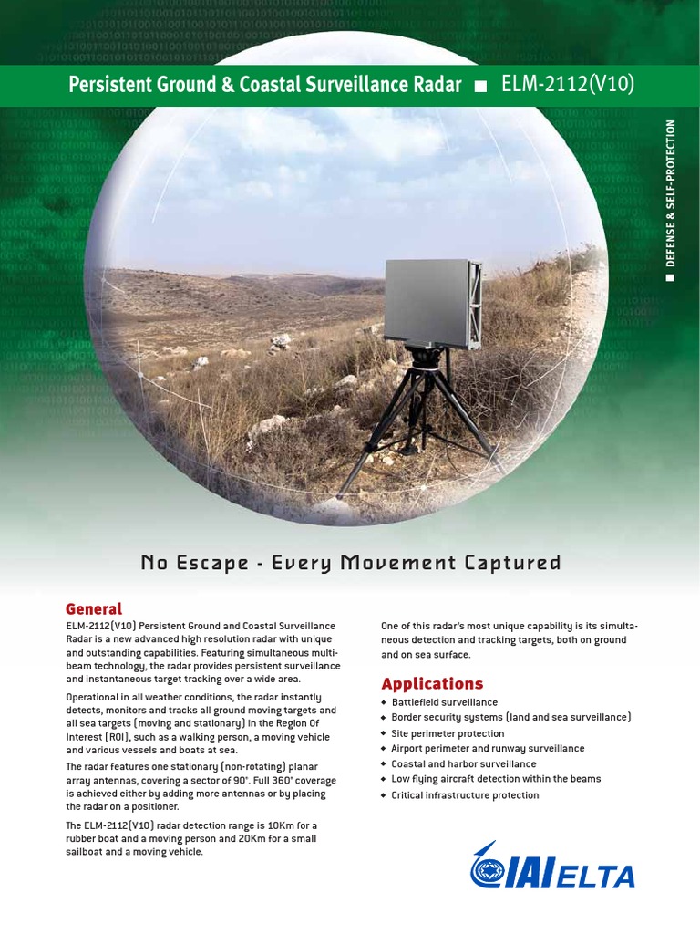 Persistent Ground & Coastal Surveillance Radar ELM2112(V10) Radar