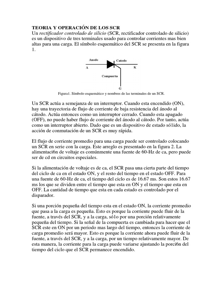 Teoria y Operación de Los SCR | PDF | Corriente eléctrica | Relé