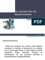 Modelo Cascada Fase de Mantenimiento