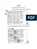 livetext assessment rubric common errors