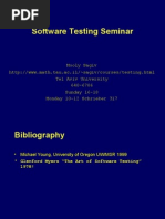 Software Testing Seminar: Mooly Sagiv Tel Aviv University 640-6706 Sunday 16-18 Monday 10-12 Schrieber 317