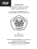Download Penafsiran Ulama Tentang Surat Al-Araaf Ayat 172 by Ach Nur Fuad Al-Fajri SN180897745 doc pdf