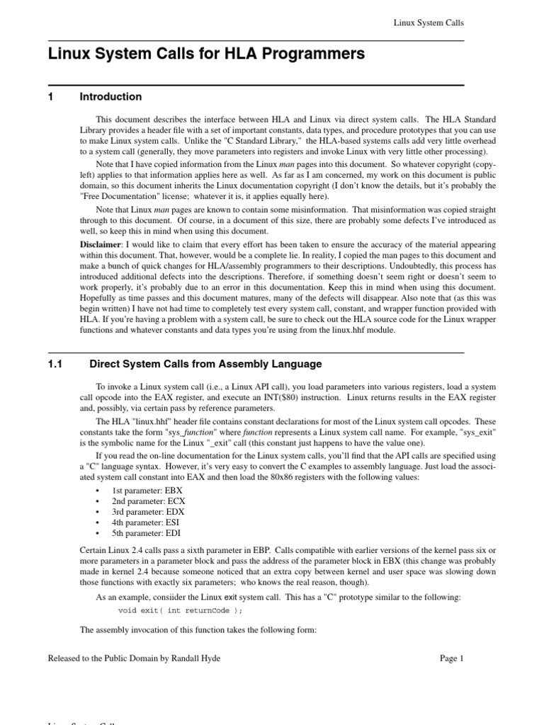 Linux System Calls | PDF | Teaching Methods & Materials