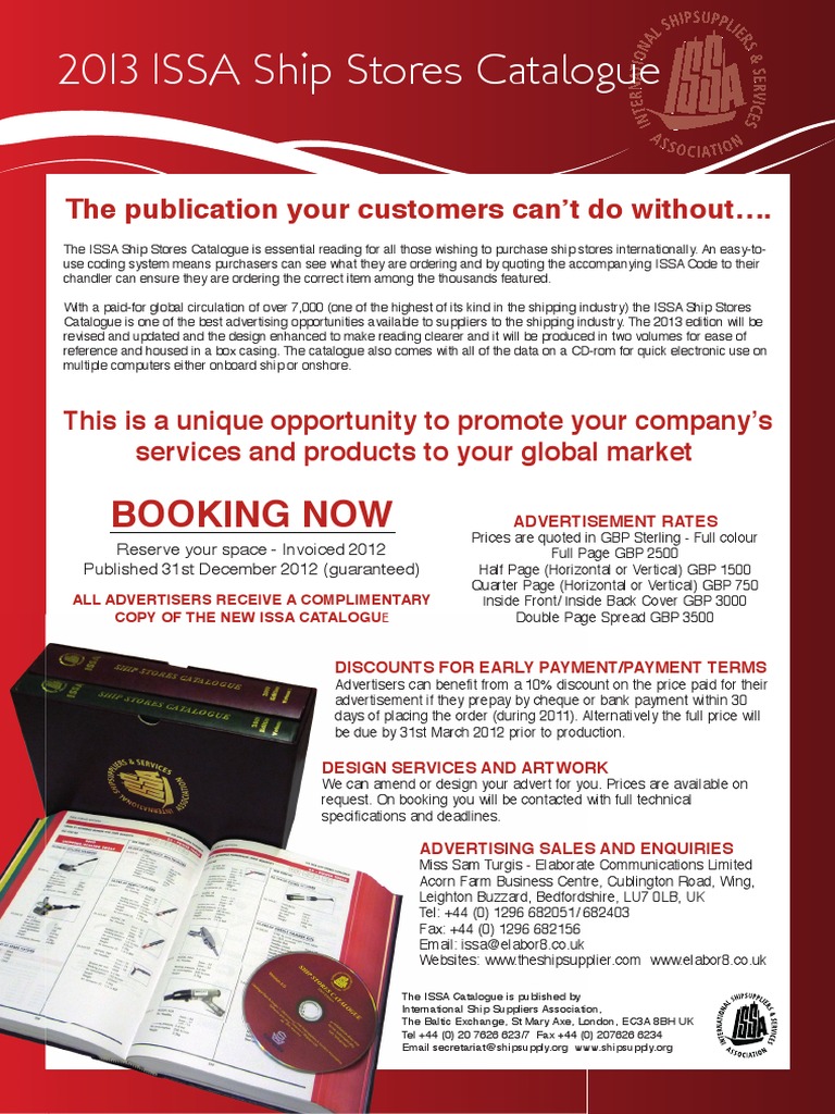 2013 ISSA Ship Stores Catalogue Guide | PDF | Pound Sterling | Advertising