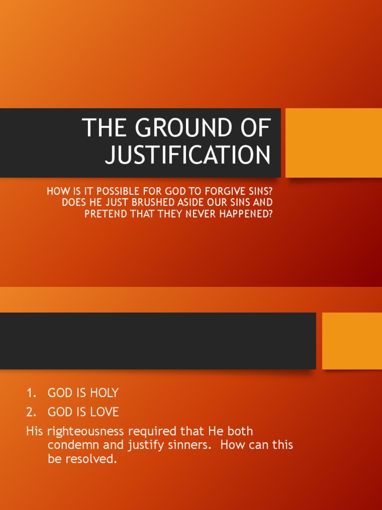 The Ground of Justification PDF Justification (Theology) Sin