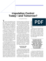 Population Control: Today and Tomorrow