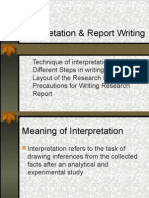 Interpretation & Report Writing