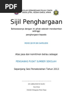 Sijil Penghargaan Pengawas