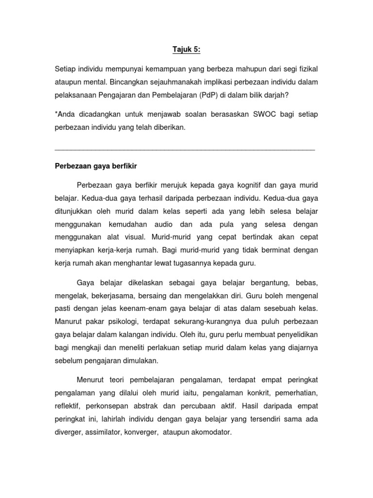 Tajuk 5 Contoh Soalan Pdf