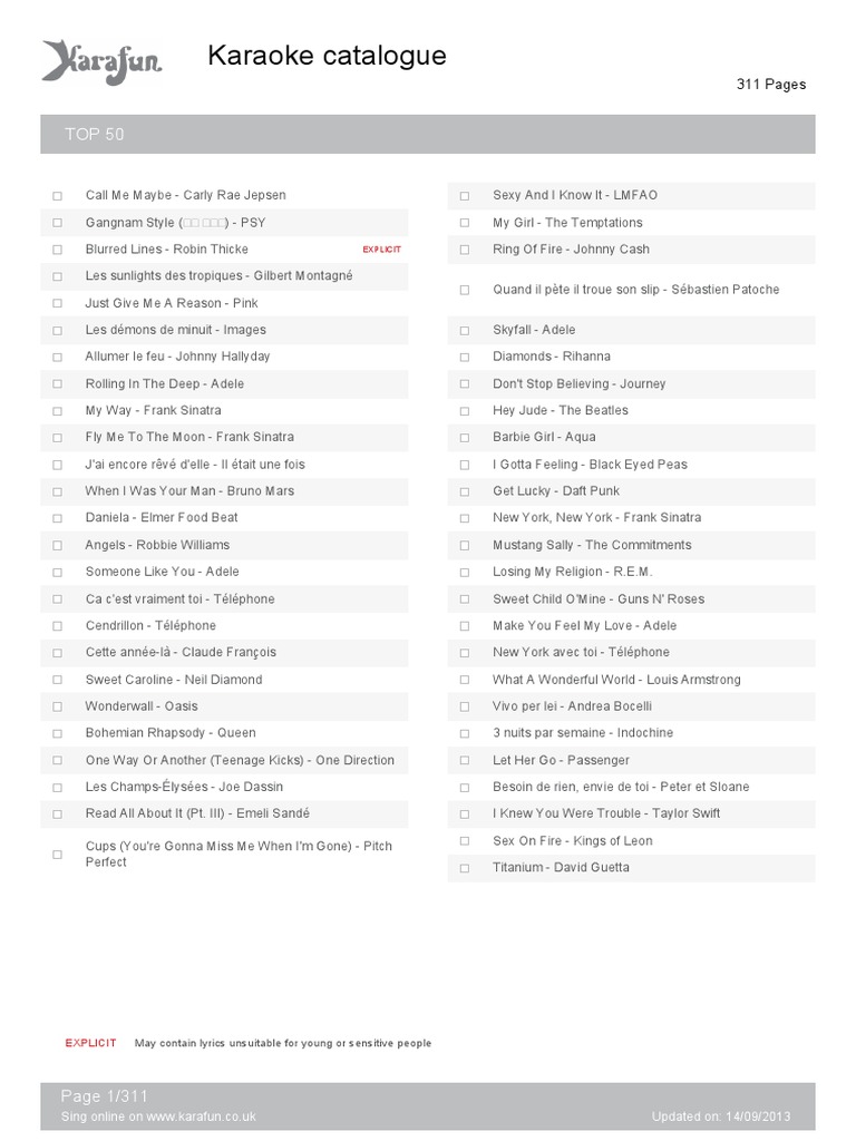Karaoke Song List Pdf Pdf Country Music American Musicians
