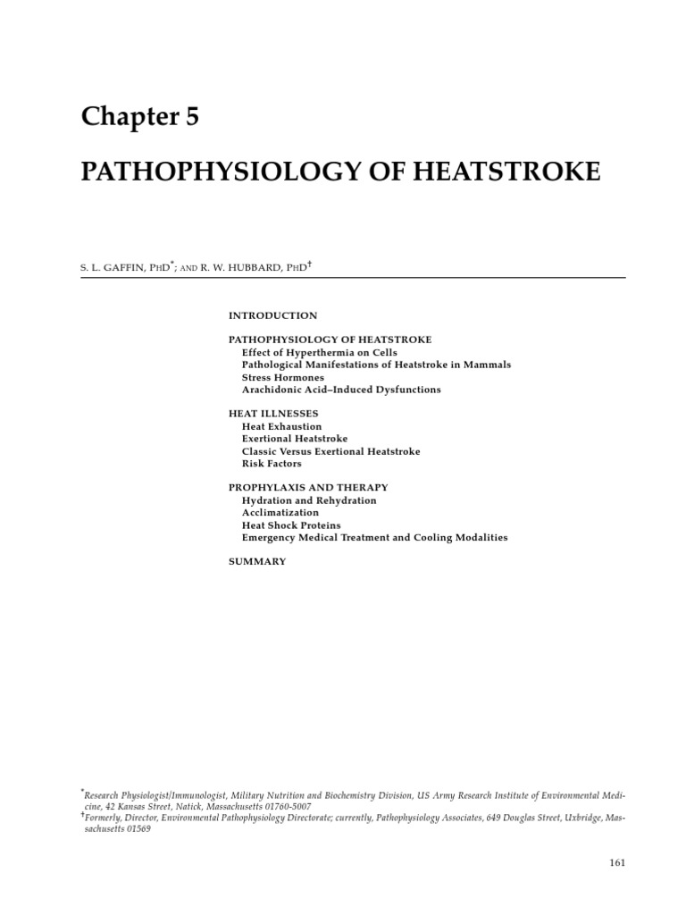 Heat Stroke Patophysiology | PDF | Calcium In Biology | Hyperthermia