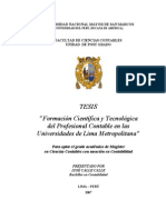 Formacion Cientifica y Tecnologica Del Profesional Contable en Las Universidades