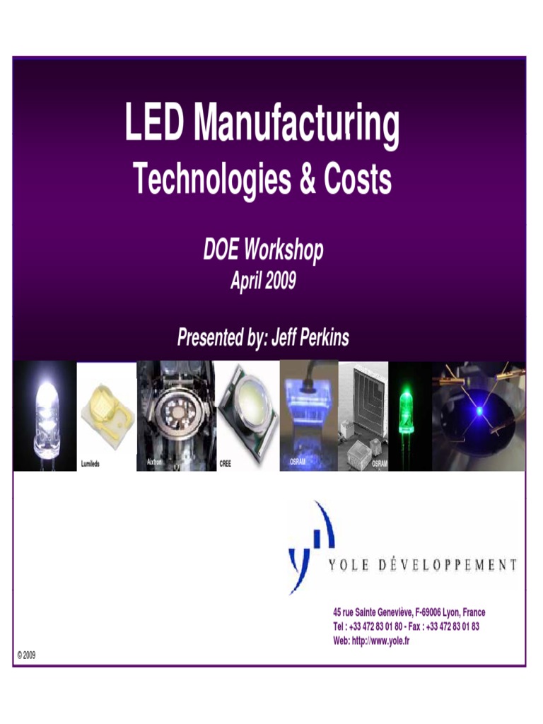 LED Manufacturing LED Manufacturing: Technologies & Costs | PDF