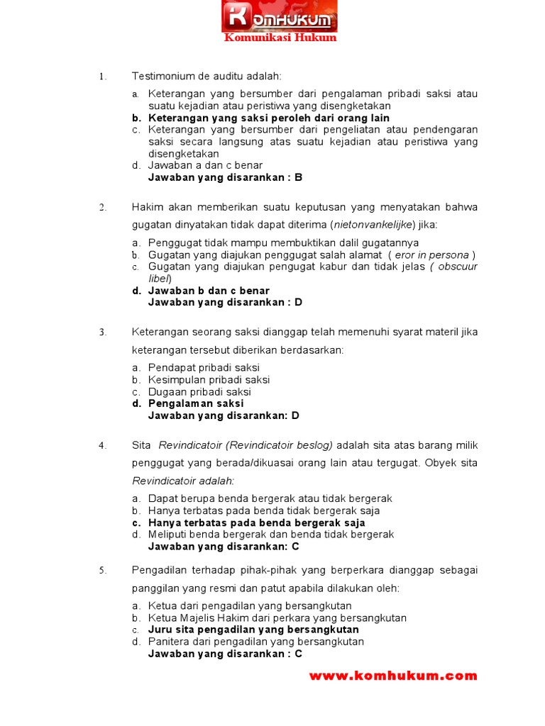 57899843 Soal  soal  Latihan  Ujian  Advokat  pdf 