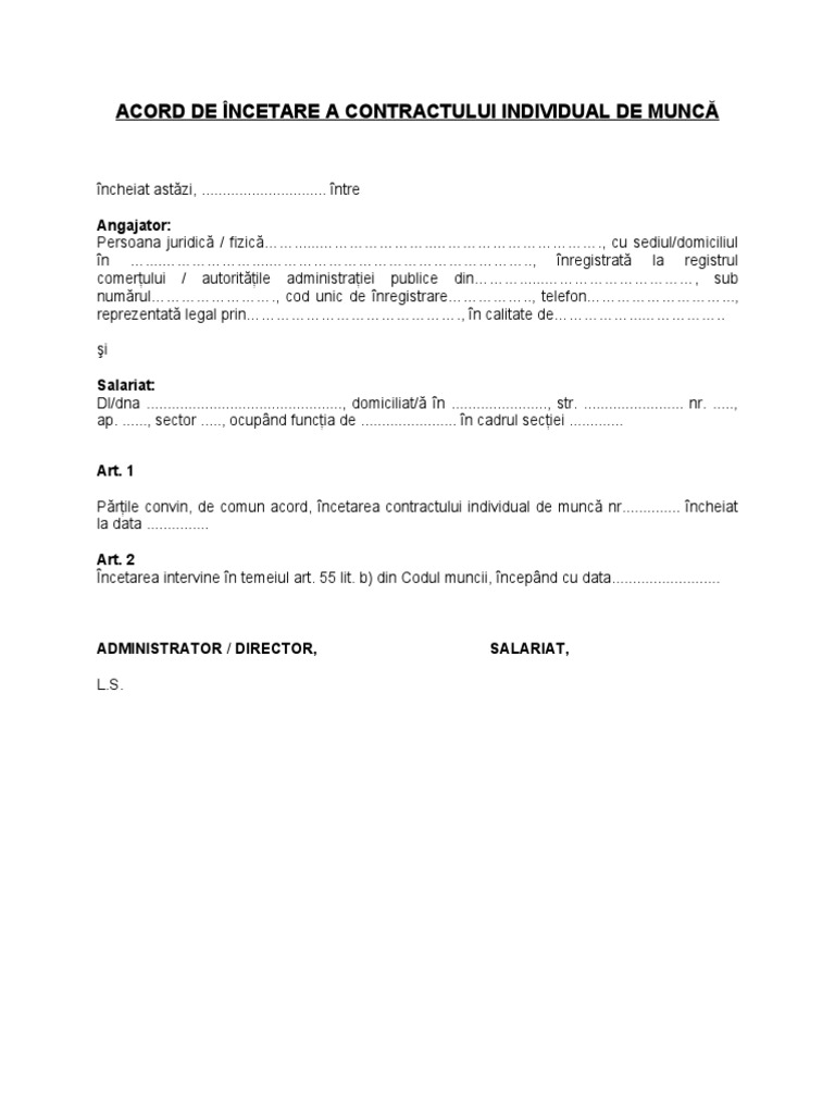 Acord de Incetare A CIM | PDF