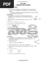 Vectors 3. Product of Vectors: Points To Remember