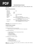 Intership Report Format