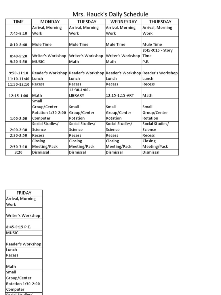 Schedule | PDF | Language Arts & Discipline | Foreign Language Studies