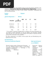 Mechanical, Electrical and Electronics Engineering