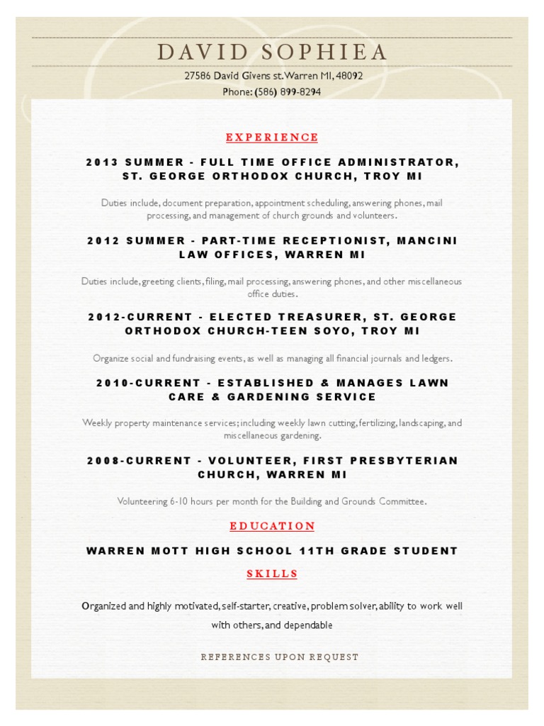 2013 Fall Resume | PDF