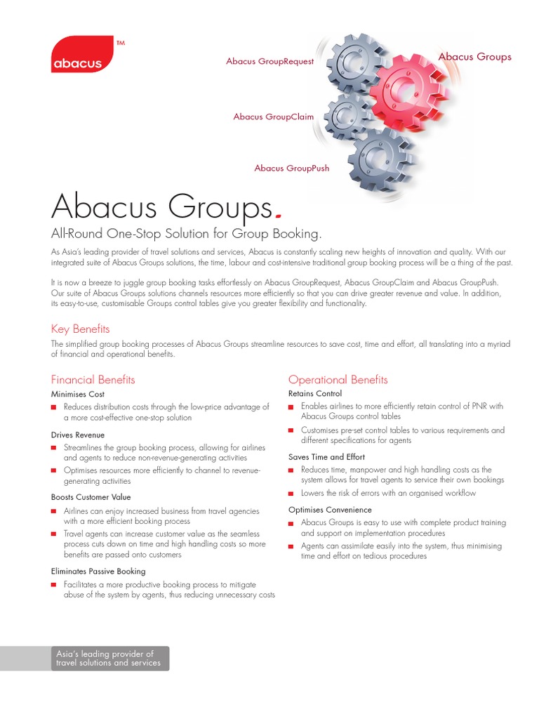 Abacus Group Booking Solutions | PDF | Airlines | Travel Agency